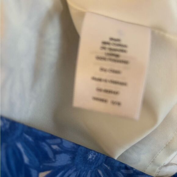 Talbots Floral Blue and White Daisy Sleeveless Dress Sz 10 petite - Picture 9 of 9